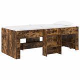 vidaXL Kinderhoogslaper Gerookt eiken 90 x 200 cm Bewerkt hout