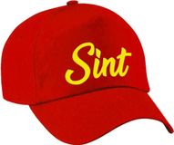 Bellatio Decorations Sint verkleed pet - rood - voor volwassenen - rode baseball cap Sinterklaas