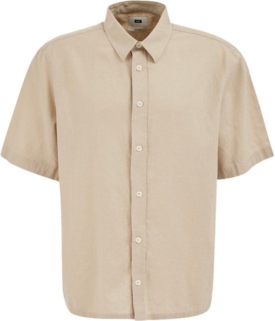 WE Fashion Heren relaxed fit overhemd van linnenmix