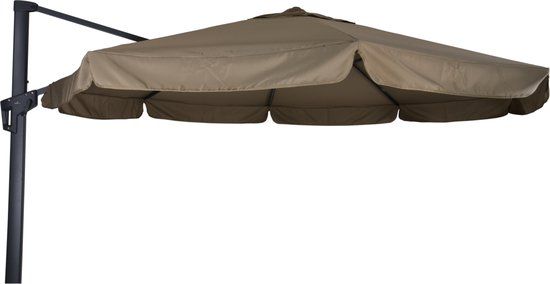 Lesli Living Zweefparasol Virgo Taupe Ø350 cm - inclusief kruisvoet