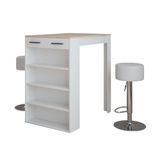 Vicco Repose Bartafel set – 67 x 100 cm met 2 barkrukken Wit/Sonoma