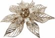 Cosy & Trendy Kerstboomversiering bloemen- goud - op clip - gouden kerstster - 23 cm