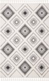 Safavieh Shaggy Indoor Geweven Vloerkleed, Moroccan Tassel Shag Collectie, MTS601, Ivoor & Grijs, 160 x 229 cm