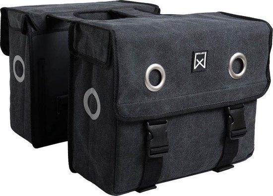 Willex Dubbele Canvas Fietstas - 40 Liter - Zwart