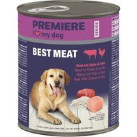 PREMIERE Best Meat natvoer hond, senior Rund met kip en rijst 6x800 g