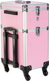 VDD EWS BV Kapperskoffer trolley - visagie make up nagel koffer - schminkkoffer - beauty case - roze