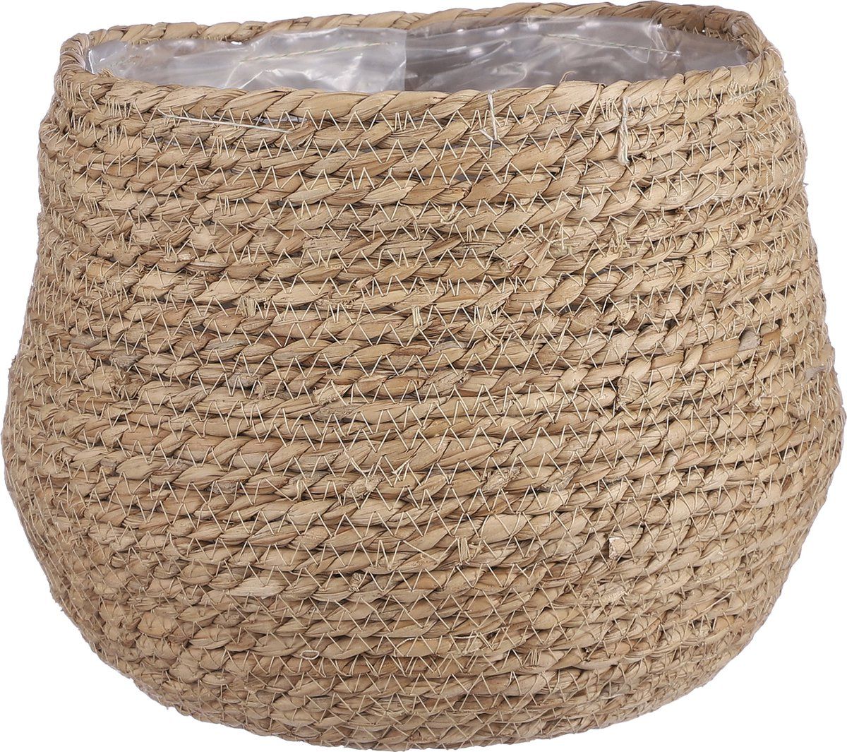 Mica Decorations Jorck Mand voor Planten - H24 x Ø26 cm - Zeegras - Bruin