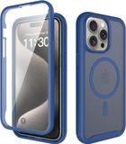 Selected by GSMpunt.nl Apple iPhone 15 Pro Max Hoesje Full Protect 360° Cover met MagSafe Matte Blauw