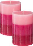 Atmosphera Geurkaars Nina - 2x stuks - Framboos - 45 branduren - 7 x 10 cm