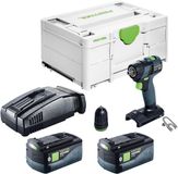 Festool TXS 18-Basic accuboormachine 18 V 40 Nm borstelloos + 2x accu 5,0 Ah + snellader + Systainer