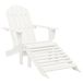 VidaXL Tuinstoel met hocker hout wit