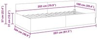 vidaXL Hoek Bed Frame Donkergrijs Stof 100 x 203 cm