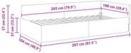vidaXL Hoek Bed Frame Donkergrijs Stof 100 x 203 cm