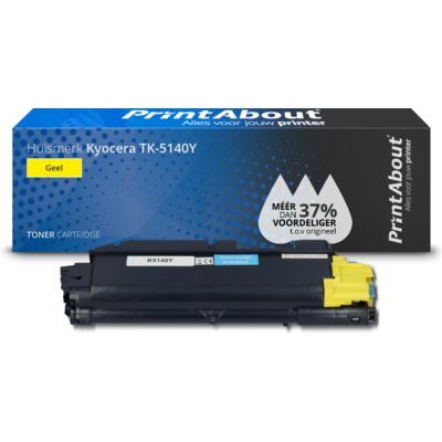 PrintAbout Huismerk Kyocera TK-5140Y - Gele Toner - Compatibel