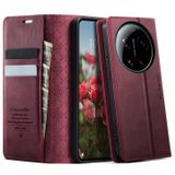 Caseme Étui portefeuille Xiaomi 17 Ultra Caseme 033 en texture de veau avec blocage RFID - Rouge