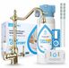 Dafi Flow Comfort filtre à eau avec robinet de cuisine 3 voies Ari Retro 2, couleur or. Filtre sous meuble pour adoucissement de l'eau, 4,3 litres par minute