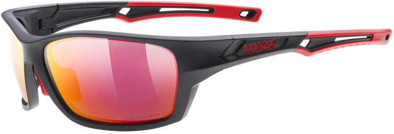 UVEX Sportstyle 232 P Glasses, zwart/rood