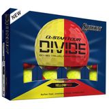 Srixon Q-Star Tour Divide 12 stuks tweekleurige urethaan golfballen, zacht gevoel en geoptimaliseerde breedte, FastLayer Core met compressie 74, cadeau-idee voor golfers, geel