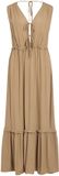 ROUGE EDIT Maxi jurk Mouwloos Petrified Oak Viscose Lang Vrouwen 40