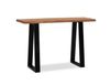 FineBuy Bureau 118x41x76,5 cm Acacia Bois massif / Métal Table d'ordinateur bord naturel, Home office Table de bureau massif Étroit, Table en bois Table pour ordinateur portable Bureau