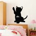 Ambiance Sticker Schoolbordsticker - uitwisbare zelfklevende muurstickers - SILHOUET VAN EEN KATJE - 35x30cm