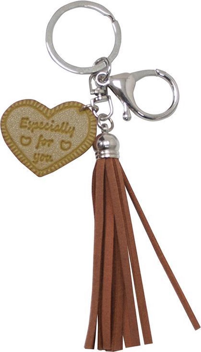 Verhaak sleutelhanger Leather Nature unisex leer lichtbruin