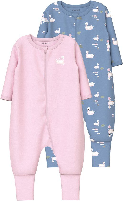 NAME IT NBFNIGHTSUIT 2P ZIP FF SWAN NOOS Baby Pyjamas