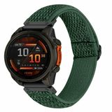 By Qubix - Elastische Solo Loop nylon bandje - Donkergroen - Geschikt voor Garmin Instinct E - 40mm