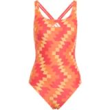 adidas dames Football-Inspired V-Back Graphic Swimsuit Swimwear, lucid red, 38