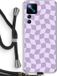 Case Company Xiaomi 12T Case with Cord - Grid Purple - Back Cover
