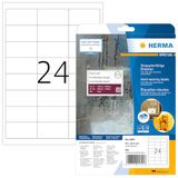 HERMA 4691 weerbest folielabels A4 (66 x 33,8 mm, 25 velles, polyesterfolie, mat) zelfklevend, bedrukbaar, extreme sterk klevende en duurzame etiketten, 600 etiketten voor printer, wit