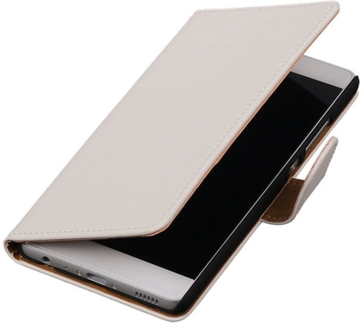 Best Cases Wit Effen booktype wallet cover hoesje voor Nokia Lumia 525