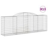 vidaXL Gabions avec arche, 13 pièces, 300x50x100/120 cm, acier galvanisé