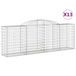 vidaXL Gabions avec arche, 13 pièces, 300x50x100/120 cm, acier galvanisé