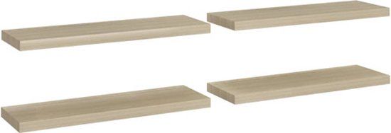 vidaXL Wandschappen zwevend 4 stuks MDF eikenkleurig 80x23,5x3,8 cm