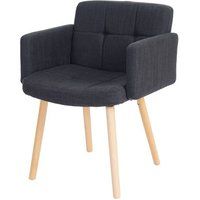 Générique Eetkamerstoel Orlando II, keukenstoel, retro design ~ textiel, donkergrijs
