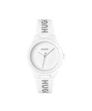 HUGO #LIT FOR HER-collectie analoog quartzhorloge met siliconen bandje voor dames, 1540165