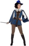 Wilbers Lady Musketier Kostuum Blauw - Maat 44