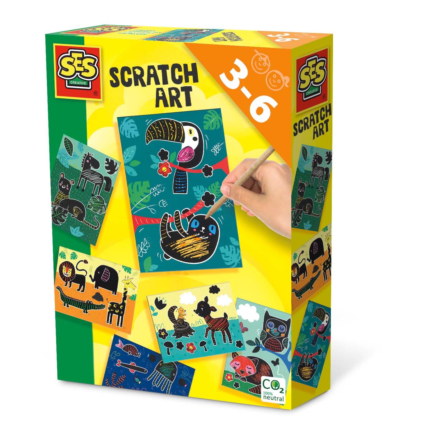 SES Creative Scratch art (dieren) - 3+ jaar