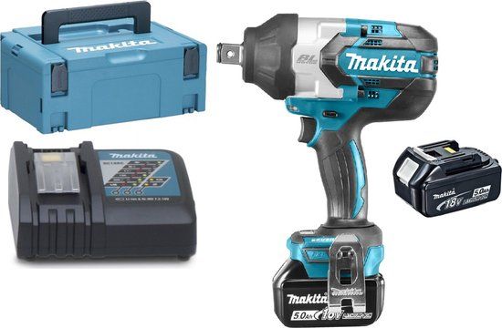 Makita DTW1001RTJ 18V Li-Ion Accu Slagmoersleutel Set (2x 5.0Ah) - 1050Nm - Mbox