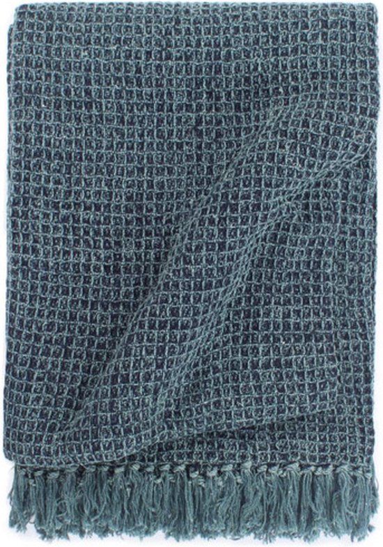vidaXL Plaid 125x150 cm Katoen Indigo-blauw