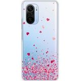 Xiaomi Mi 11 Pro Confettis de coeurs rose bedrukt siliconen hoesje