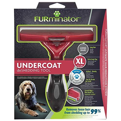 FURminator Hondenborstel, Hondenmaat XL Kort Haar Voor Ondervacht - Rood