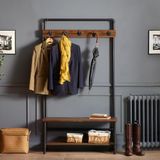 Julian Bowen Boston gangstandaard met bank, hout, mokka-iep en zwart, 100 x 35 cm