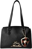 Love Moschino Heart Charm Schoudertas Leder 35 cm - Dames - black