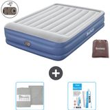 Bestway luchtbed - 2-Persoons - 152 x 203 x 46 cm - Grijs/Blauw - Inclusief pomp
