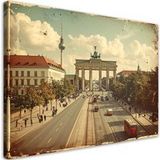 Image sur toile Porte de Brandebourg à Berlin dans un style vintage 120x80