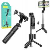 Hoco Selfie Stick met Bluetooth Statief en Afstandsbediening - K17 Zwart