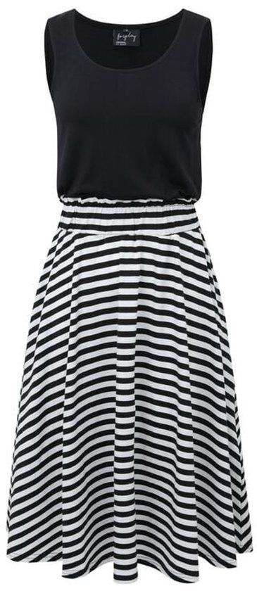 Forplay May Dames Midi-jurk - zwart/wit - M