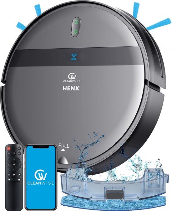 CleanWise Henk Robotstofzuiger - Grijs - Met Dweilfunctie & Laadstation